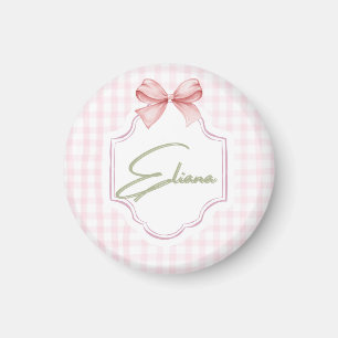 Imã Eliana Personalizado Arco Rosa & Gingham Impressão
