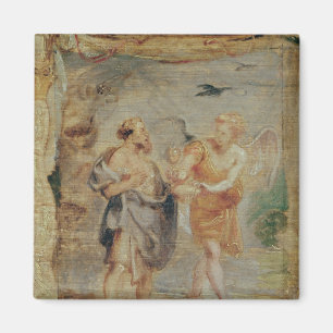 Imã Elijah recebendo pão e água de um anjo