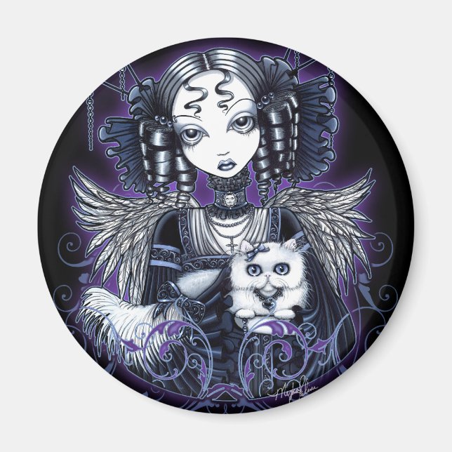 Imã Elizabeth Persian Cat Angel Magnet (Frente)