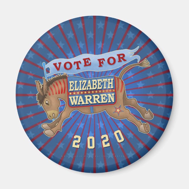 Imã Elizabeth Warren Presidente 2020 Democrata Donkey (Frente)