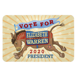 Ímã Elizabeth Warren Presidente 2020 Democrata Donkey