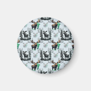 Imã Elk Moose Antlers Deer Pattern Design