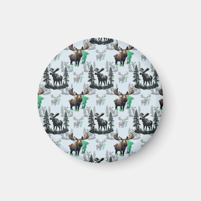 Imã Elk Moose Antlers Deer Pattern Design (Frente)