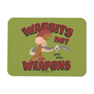 Ímã ELMER FUDD™ & BUGS BUNNY™ "Wabbits Not Weapons"