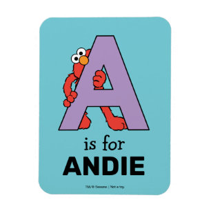 Ímã Elmo Alphabet   A Roxo