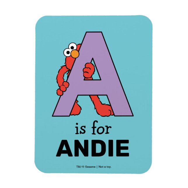 Ímã Elmo Alphabet | A Roxo (Vertical)