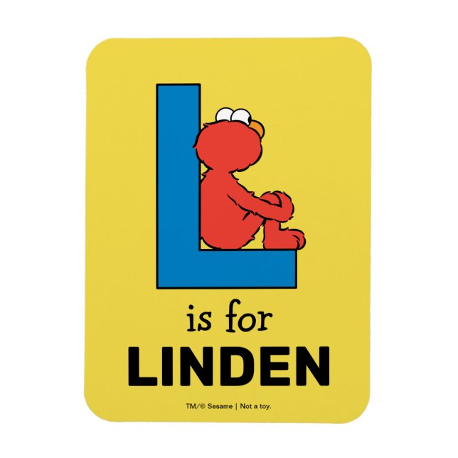 Ímã Elmo Alphabet | Azul L (Vertical)