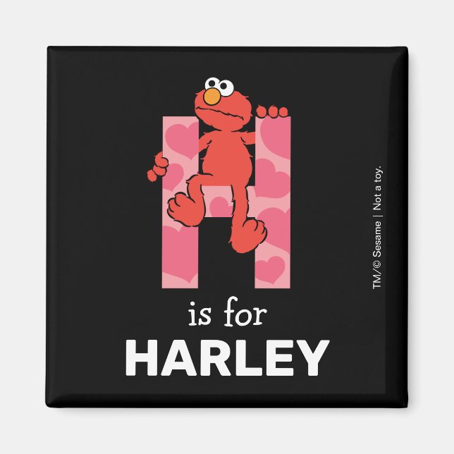 Imã Elmo Alphabet | H Corações (Frente)