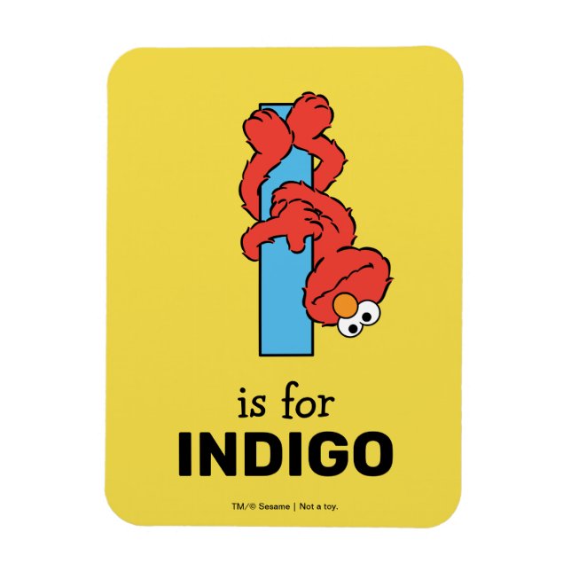 Ímã Elmo Alphabet | I Azul (Vertical)