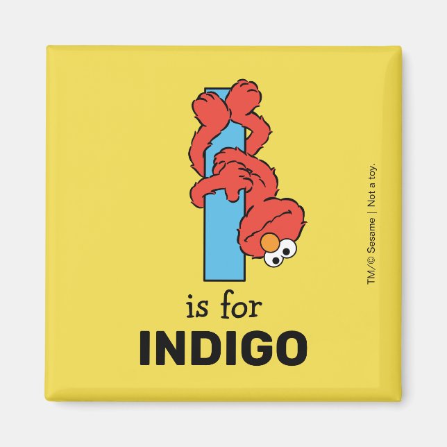 Imã Elmo Alphabet | I Azul (Frente)