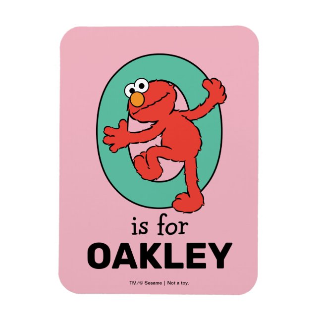 Ímã Elmo Alphabet | O Teal (Vertical)