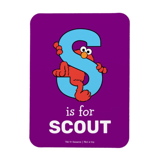 Ímã Elmo Alphabet | S Azul (Vertical)