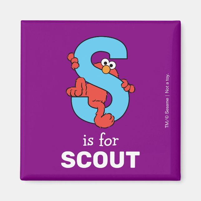 Imã Elmo Alphabet | S Azul (Frente)