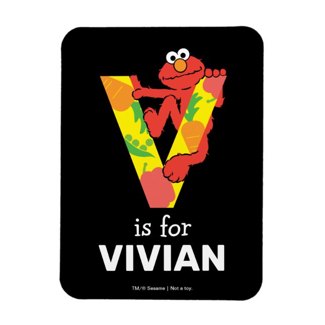 Ímã Elmo Alphabet | T Rosa (Vertical)