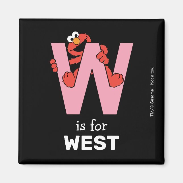 Imã Elmo Alphabet | W Rosa (Frente)