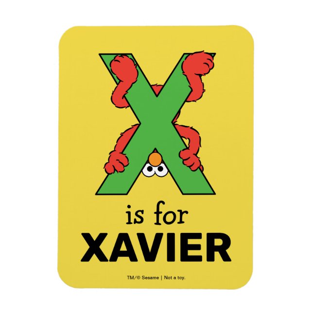 Ímã Elmo Alphabet | X Verde (Vertical)