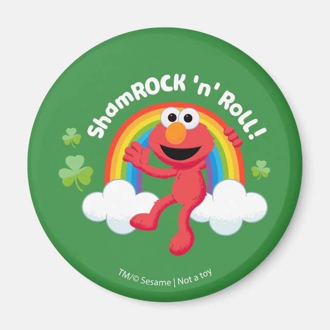 Imã Elmo | Shamrock 'n' Roll Arco-íris (Frente)
