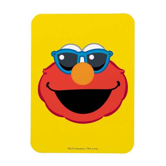 Ímã Elmo Sorrindo Rosto com Óculos Solares (Vertical)