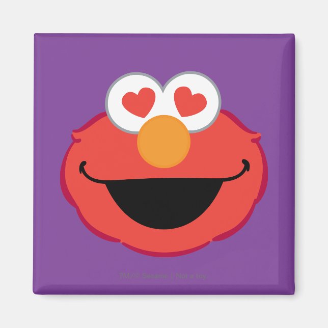 Imã Elmo Sorrindo Rosto com Olhos em Forma de Coração (Frente)