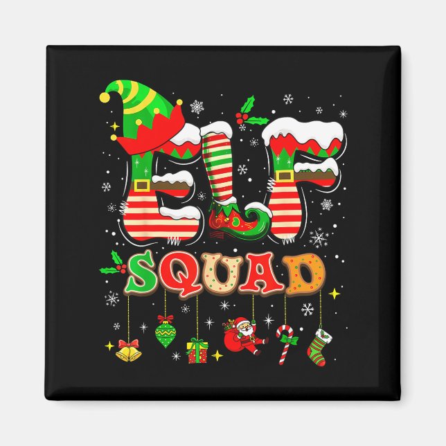 Imã Elves Family Christmas Matching Pajamas Xmas Elf S (Frente)
