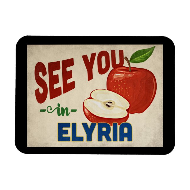 Ímã Elyria Ohio Apple - Viagens vintage (Horizontal)