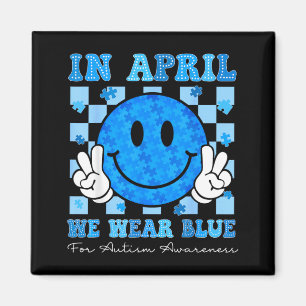 Imã Em abril use azul conscientização do autismo homen
