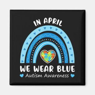 Imã Em abril, Vestimos o Blue Rainbow Autismo Sensibil