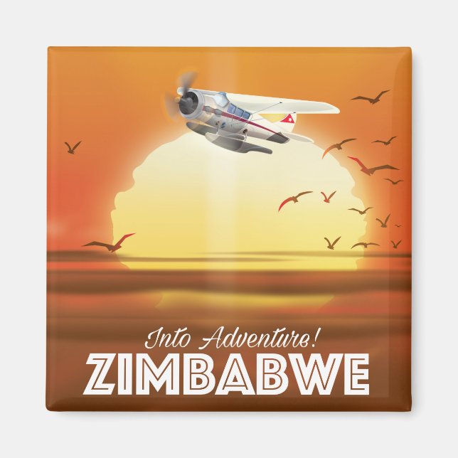 Imã Em Aventura! Poster de viagens do Zimbabué (Frente)