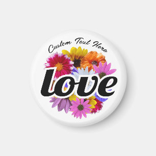 Imã Em Bloom - Amor com Buquê Floral Redondo