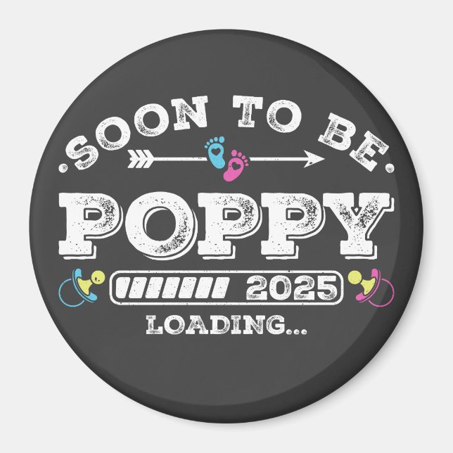 Imã Em Breve Poppy 2025 Círculo de Carregamento (Frente)