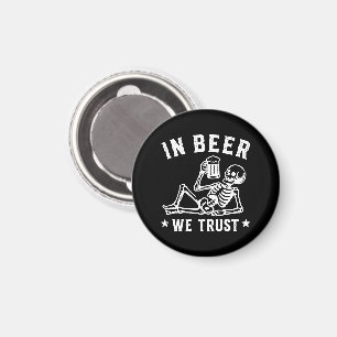 Imã Em cerveja nós confiamos esqueleto gelado Beer Pon