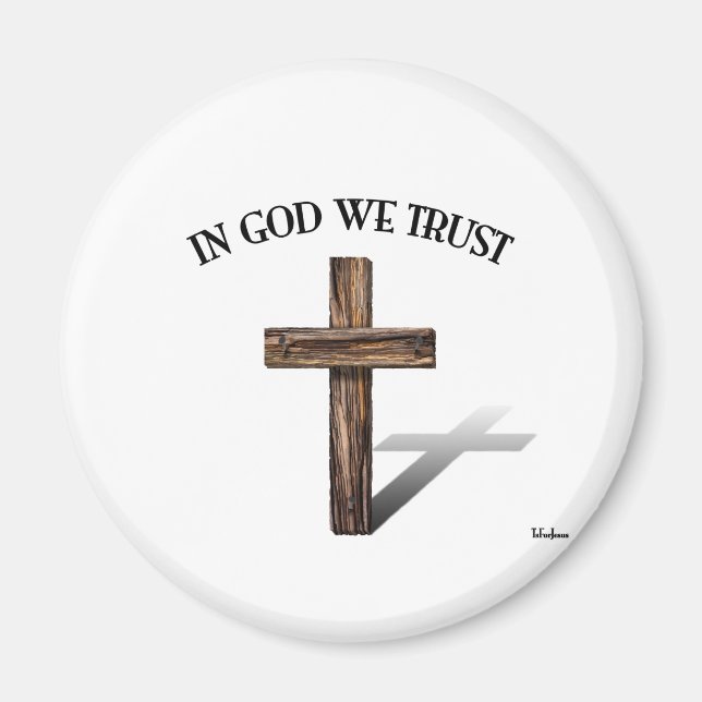 Imã Em Deus Confiamos com cruz robusta (Frente)