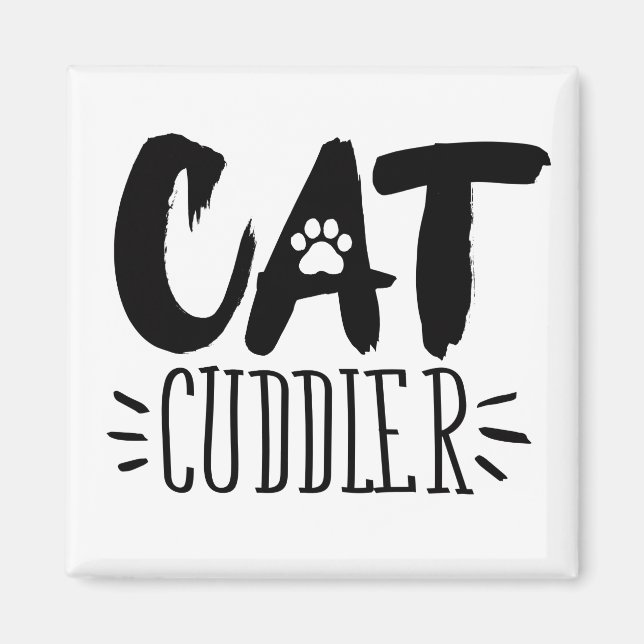 Imã Em fotos de gatos estéticos de Cuddler Happy Cudle (Frente)