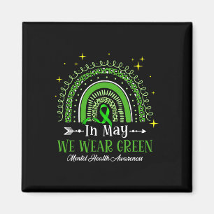 Imã Em maio Vestimos o Green Rainbow Mental Health Awa