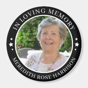 Imã Em Memória Carinhosa Estrelas Brancas Memorial de