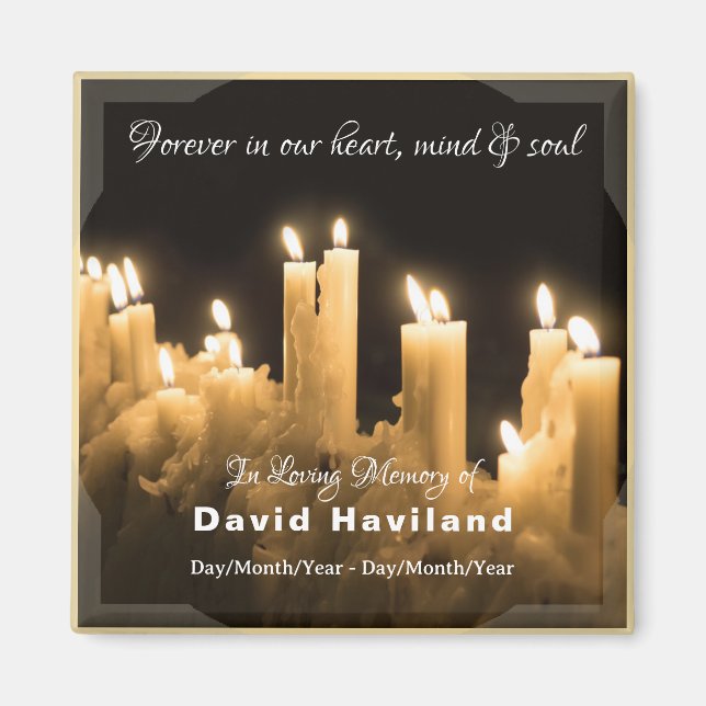 Imã Em memória de velas com texto - HAMbyWG (Frente)