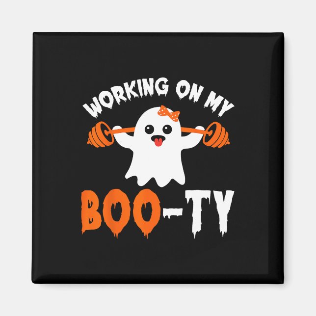 Imã Em Minha Booty Gym Booty Boo-tee Ghost Pun Men Wom (Frente)