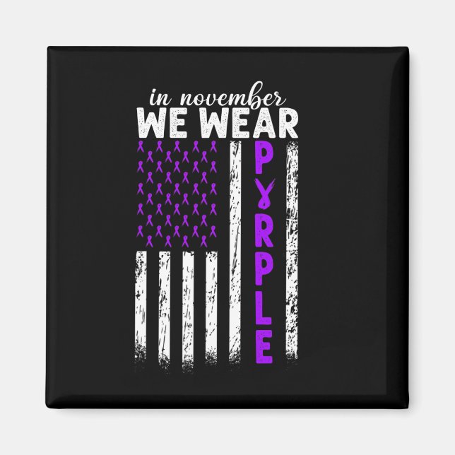Imã Em novembro, Vestimos Câncer de pâncreas Roxo Usa  (Frente)