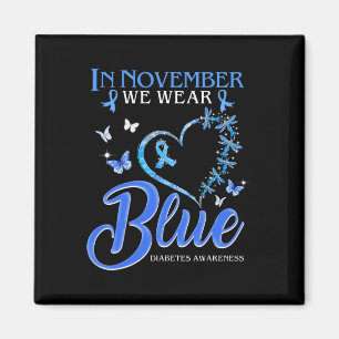 Imã Em novembro Vestimos Diabetes de Borboleta Azul