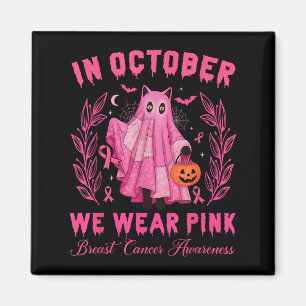 Imã Em Outubro, Usamos Rosa Halloween Gato Preto Fofo