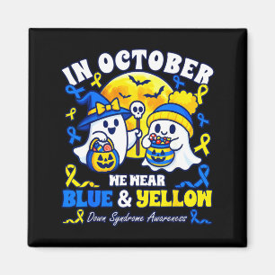 Imã Em outubro use azul & amarelo síndrome de down