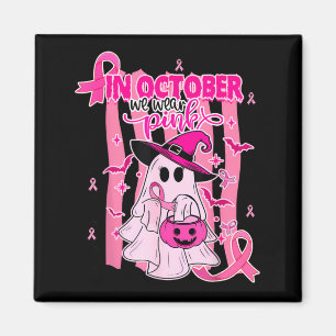 Imã Em Outubro Use Rosa Bruxa Fantasma Câncer de Mama