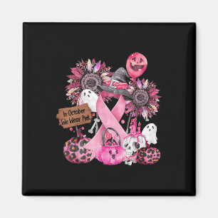 Imã Em outubro Vestimos Fita Rosa Ghost Halloween Bre