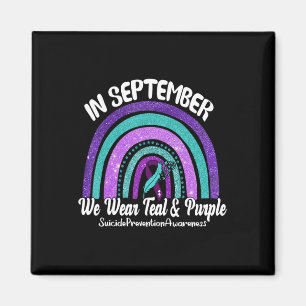 Imã Em setembro Vestimos Teal e Purple Rainbow Suici