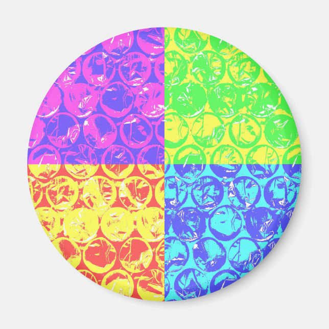 Imã Embalagem com bolhas de pop arco-íris (Frente)