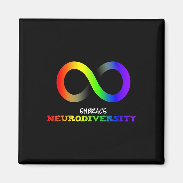 Imã Embarcar Neurodiversity Autism Asd Adhd Rainbow In (Frente)