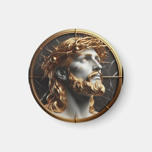 Imã Embelezamento Divino Jesus olhando nos céus (Frente)