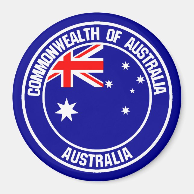 Imã Emblem Redonda Austrália (Frente)