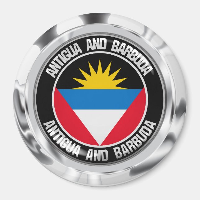 Imã Emblem redonda de Antígua e Barbuda (Frente)