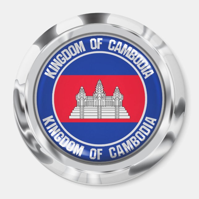 Imã Emblem redonda do Camboja (Frente)